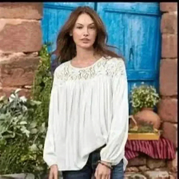 Sundance Women’s Small Mystic Moonrise Boho Peasant Pleated Top - Picture 4 of 7